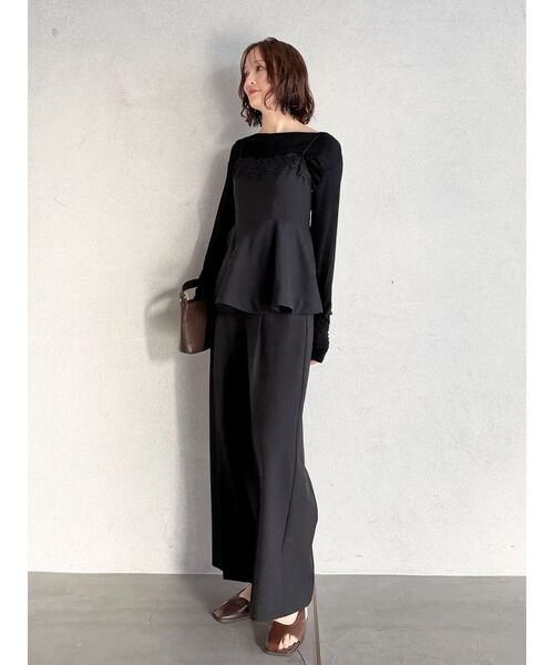 LAGUNAMOON（ラグナムーン）の「レースネックペプラムキャミソール（キャミソール・レディース・ライトブルー/ブラック/その他1・FREE）」の9枚目の写真