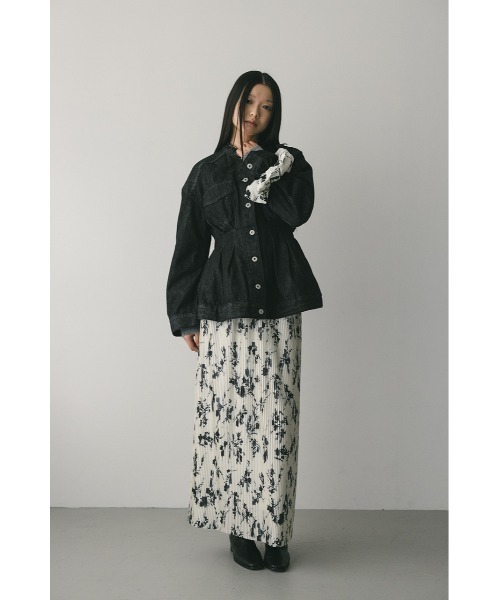 STYLEMIXER(スタイルミキサー)の「フラワープリントプリーツスカート(スカート・レディース・ホワイト/ブラック・SMALL/MEDIUM)」の3枚目の写真