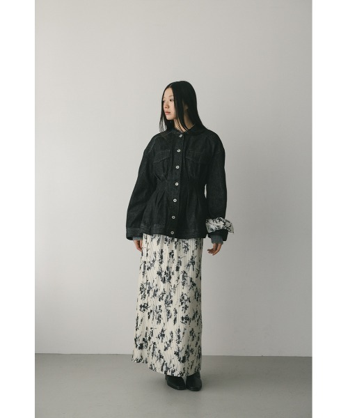 STYLEMIXER(スタイルミキサー)の「フラワープリントプリーツスカート(スカート・レディース・ホワイト/ブラック・SMALL/MEDIUM)」の4枚目の写真