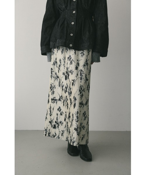 STYLEMIXER(スタイルミキサー)の「フラワープリントプリーツスカート(スカート・レディース・ホワイト/ブラック・SMALL/MEDIUM)」の6枚目の写真