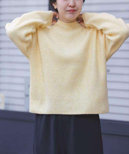 FORK&SPOON（フォークアンドスプーン）の「FORK&SPOON　畦編みハイネックニット（ニット/セーター・レディース・チャコールグレー/ブラウン/イエロー系その他・1）」の3枚目の写真