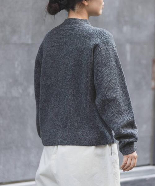 FORK&SPOON（フォークアンドスプーン）の「FORK&SPOON　畦編みハイネックニット（ニット/セーター・レディース・チャコールグレー/ブラウン/イエロー系その他・1）」の6枚目の写真