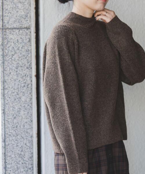 FORK&SPOON（フォークアンドスプーン）の「FORK&SPOON　畦編みハイネックニット（ニット/セーター・レディース・チャコールグレー/ブラウン/イエロー系その他・1）」の16枚目の写真