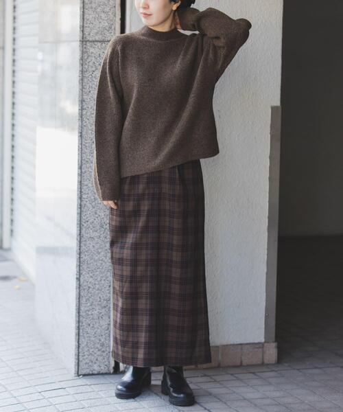 FORK&SPOON（フォークアンドスプーン）の「FORK&SPOON　畦編みハイネックニット（ニット/セーター・レディース・チャコールグレー/ブラウン/イエロー系その他・1）」の19枚目の写真