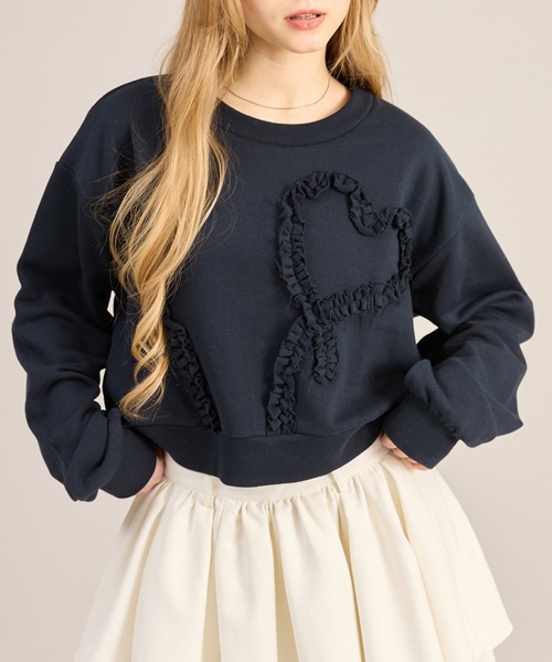 apres jour mignon(アプレジュールミニョン)の「ハートモチーフスウェット(スウェット・レディース・杢グレー/ネイビー/ボルドー・LARGE/フリー)」の1枚目の写真