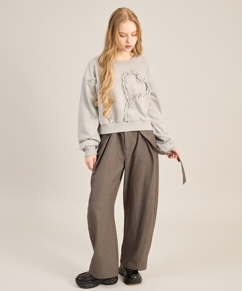 apres jour mignon(アプレジュールミニョン)の「ハートモチーフスウェット(スウェット・レディース・杢グレー/ネイビー/ボルドー・LARGE/フリー)」の15枚目の写真