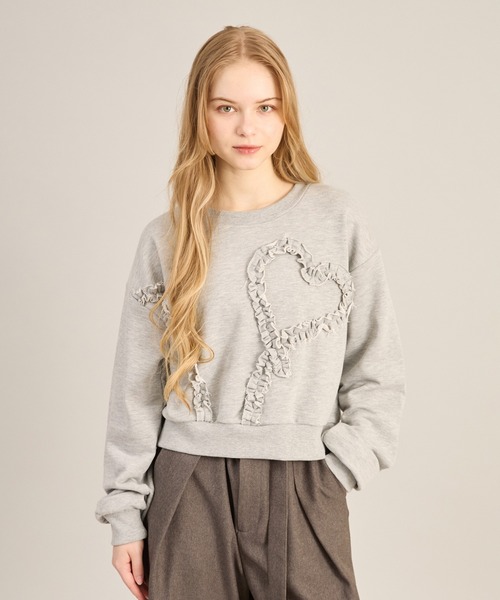 apres jour mignon(アプレジュールミニョン)の「ハートモチーフスウェット(スウェット・レディース・杢グレー/ネイビー/ボルドー・LARGE/フリー)」の18枚目の写真