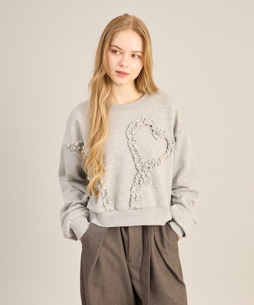 apres jour mignon(アプレジュールミニョン)の「ハートモチーフスウェット(スウェット・レディース・杢グレー/ネイビー/ボルドー・LARGE/フリー)」の19枚目の写真