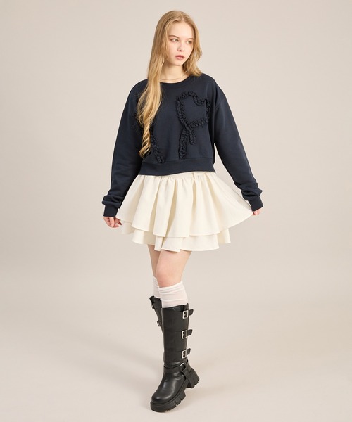 apres jour mignon(アプレジュールミニョン)の「ハートモチーフスウェット(スウェット・レディース・杢グレー/ネイビー/ボルドー・LARGE/フリー)」の6枚目の写真