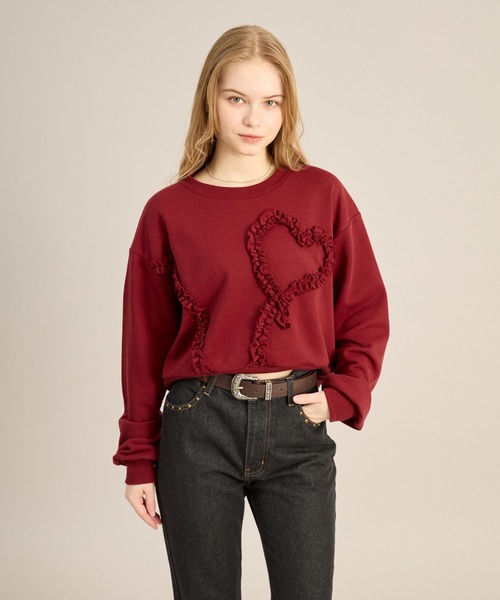 apres jour mignon(アプレジュールミニョン)の「ハートモチーフスウェット(スウェット・レディース・杢グレー/ネイビー/ボルドー・LARGE/フリー)」の10枚目の写真