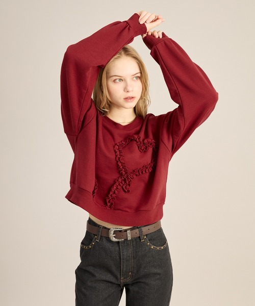 apres jour mignon(アプレジュールミニョン)の「ハートモチーフスウェット(スウェット・レディース・杢グレー/ネイビー/ボルドー・LARGE/フリー)」の11枚目の写真