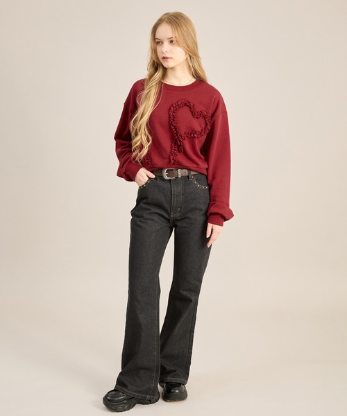 apres jour mignon(アプレジュールミニョン)の「ハートモチーフスウェット(スウェット・レディース・杢グレー/ネイビー/ボルドー・LARGE/フリー)」の14枚目の写真