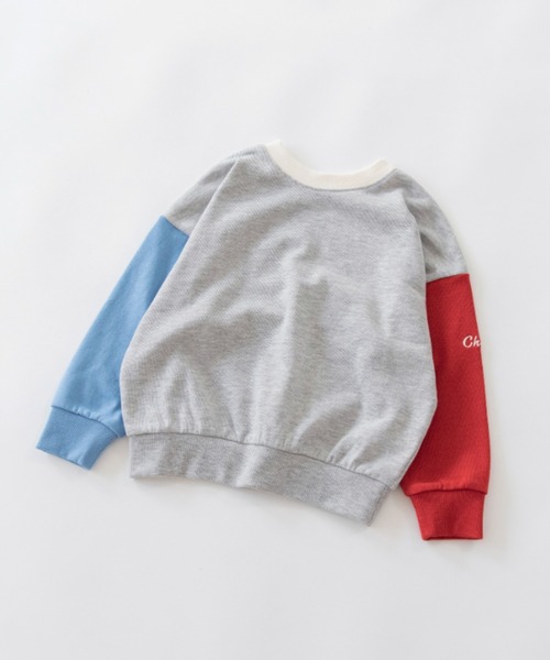 BRANSHES(ブランシェス)の「【ブランシェスmini】まえうしろどっちも着られるトレーナー(スウェット・キッズ・ライトグリーン/ブラウン/杢グレー/ブルー/アイボリー・130/90/100/80/120/110)」の3枚目の写真