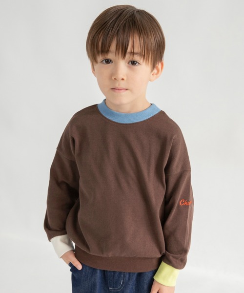 BRANSHES(ブランシェス)の「【ブランシェスmini】まえうしろどっちも着られるトレーナー(スウェット・キッズ・ライトグリーン/ブラウン/杢グレー/ブルー/アイボリー・130/90/100/80/120/110)」の1枚目の写真