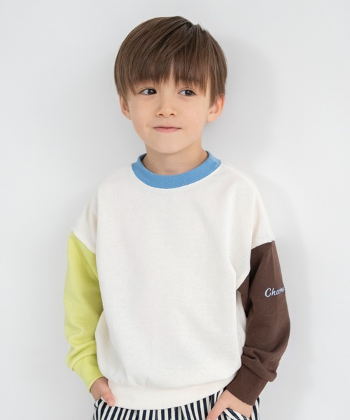 BRANSHES(ブランシェス)の「【ブランシェスmini】まえうしろどっちも着られるトレーナー(スウェット・キッズ・ライトグリーン/ブラウン/杢グレー/ブルー/アイボリー・130/90/100/80/120/110)」の2枚目の写真