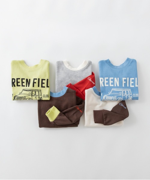 BRANSHES(ブランシェス)の「【ブランシェスmini】まえうしろどっちも着られるトレーナー(スウェット・キッズ・ライトグリーン/ブラウン/杢グレー/ブルー/アイボリー・130/90/100/80/120/110)」の14枚目の写真