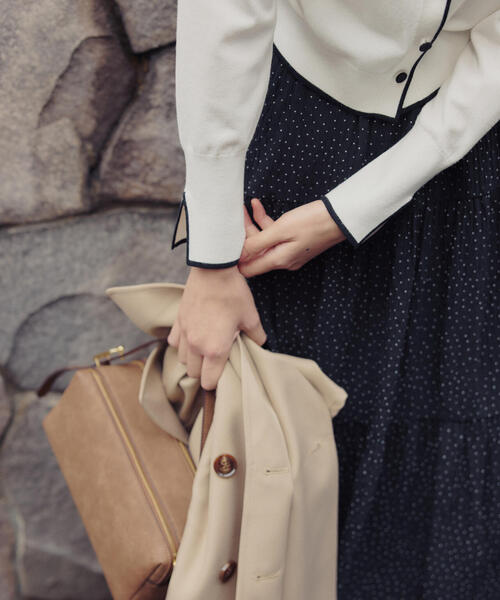 NATURAL BEAUTY BASIC(ナチュラルビューティーベーシック)の「◇クルミボタンバイカラーアンサンブル(カーディガン/ボレロ・レディース・ホワイト系その他/パープル系その他/グリーン系その他3/ブルー系その他6・FREE)」の8枚目の写真