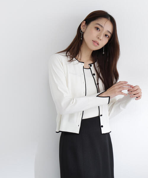 NATURAL BEAUTY BASIC(ナチュラルビューティーベーシック)の「◇クルミボタンバイカラーアンサンブル(カーディガン/ボレロ・レディース・ホワイト系その他/パープル系その他/グリーン系その他3/ブルー系その他6・FREE)」の13枚目の写真