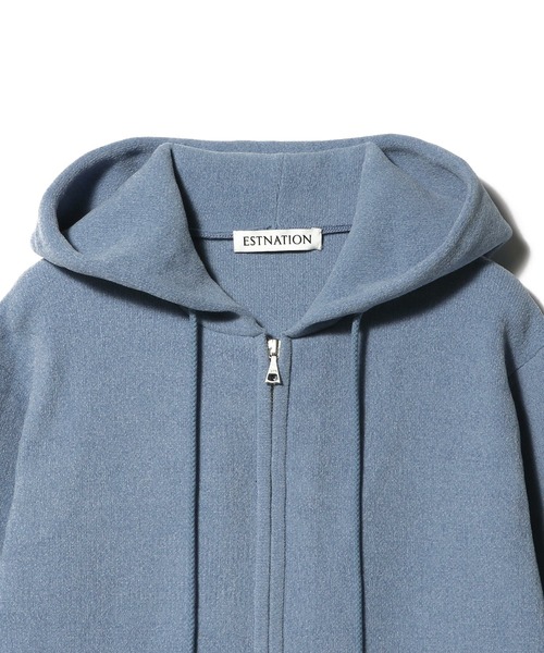 ESTNATION(エストネーション)の「ESTNATION / カシミヤタッチ ジップアップパーカー(パーカー・メンズ・ネイビー/アイボリー/ライトブルー・MEDIUM/SMALL/LARGE)」の8枚目の写真