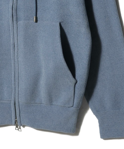ESTNATION(エストネーション)の「ESTNATION / カシミヤタッチ ジップアップパーカー(パーカー・メンズ・ネイビー/アイボリー/ライトブルー・MEDIUM/SMALL/LARGE)」の4枚目の写真