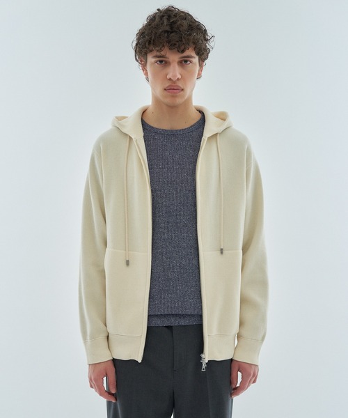 ESTNATION(エストネーション)の「ESTNATION / カシミヤタッチ ジップアップパーカー(パーカー・メンズ・ネイビー/アイボリー/ライトブルー・MEDIUM/SMALL/LARGE)」の12枚目の写真