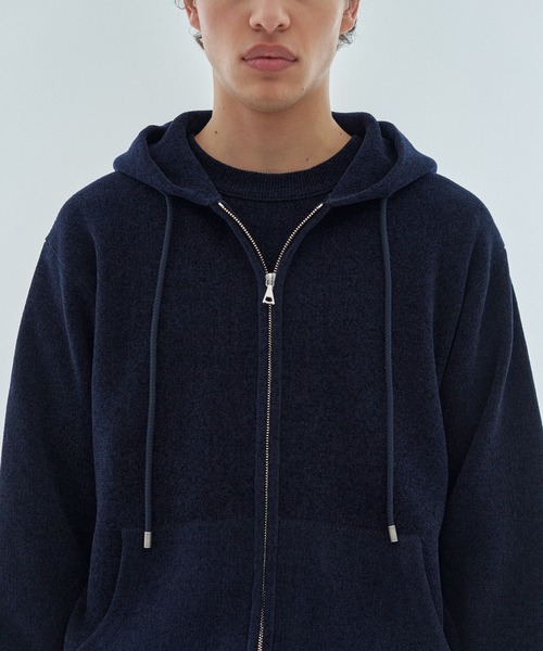 ESTNATION(エストネーション)の「ESTNATION / カシミヤタッチ ジップアップパーカー(パーカー・メンズ・ネイビー/アイボリー/ライトブルー・MEDIUM/SMALL/LARGE)」の10枚目の写真