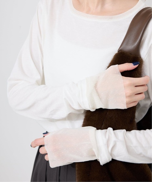 SLOBE IENA(スローブイエナ)の「《追加4》レイヤードフロッキードットスリーブロンTEE(Tシャツ/カットソー・レディース・ホワイト/ブラック・FREE)」の18枚目の写真