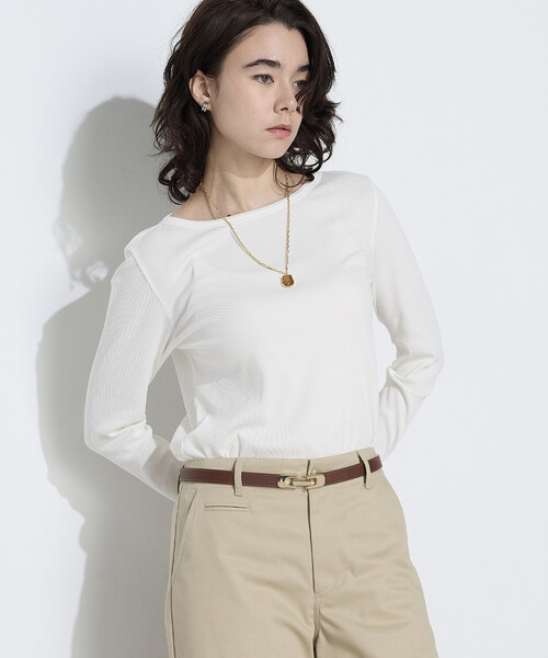 COMME CA Wardrobe（コムサワードローブ）の「綿キュプラベアテレコ プルオーバー（Tシャツ/カットソー・レディース・グレー/ホワイト・FREE）」の5枚目の写真