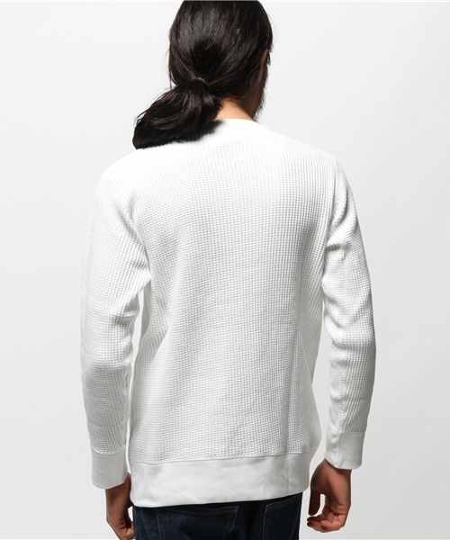 Abiding Aim(アバイディングエイム)の「【JEMORGAN】ビッグワッフル長袖ヘンリーネック(Tシャツ/カットソー・メンズ・トップグレー/ネイビー/カーキ/ホワイト/ブラック・L/M/XL)」の11枚目の写真