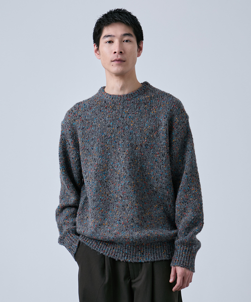 B.C STOCK(ベーセーストック)の「ポコポコ クルーネックニット(ニット/セーター・メンズ・レッド/チャコールグレー/ブラック/ブラウン・FREE)」の3枚目の写真