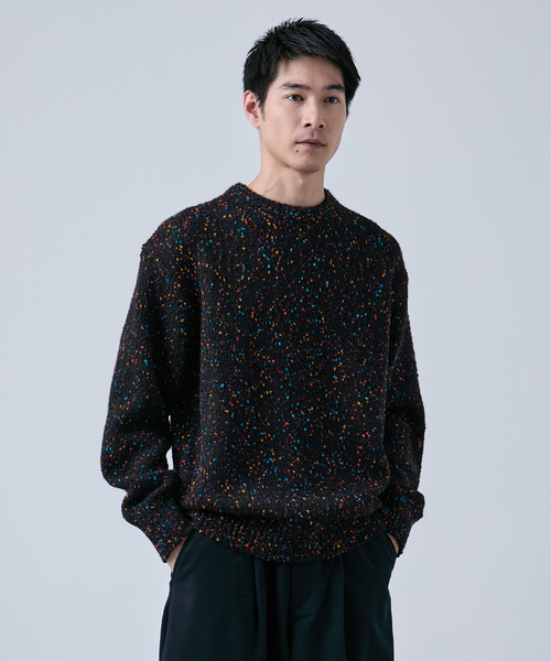 B.C STOCK(ベーセーストック)の「ポコポコ クルーネックニット(ニット/セーター・メンズ・レッド/チャコールグレー/ブラック/ブラウン・FREE)」の2枚目の写真