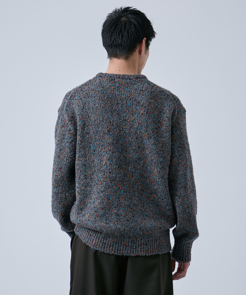 B.C STOCK(ベーセーストック)の「ポコポコ クルーネックニット(ニット/セーター・メンズ・レッド/チャコールグレー/ブラック/ブラウン・FREE)」の12枚目の写真