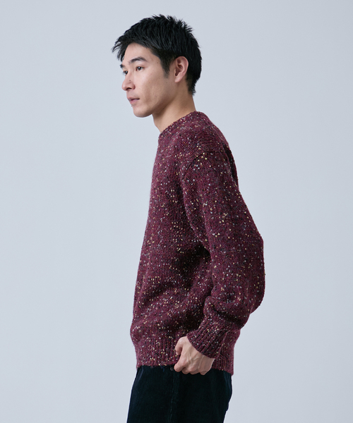 B.C STOCK(ベーセーストック)の「ポコポコ クルーネックニット(ニット/セーター・メンズ・レッド/チャコールグレー/ブラック/ブラウン・FREE)」の15枚目の写真