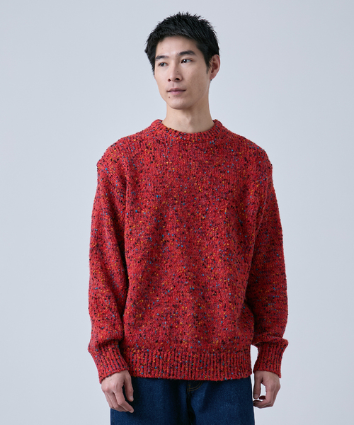 B.C STOCK(ベーセーストック)の「ポコポコ クルーネックニット(ニット/セーター・メンズ・レッド/チャコールグレー/ブラック/ブラウン・FREE)」の18枚目の写真