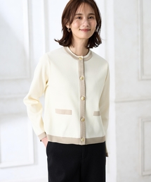 CROSSPLUS ONLINE（クロスプラスオンライン）の「バイカラーニットカーディガン【洗える】（カーディガン/ボレロ）」