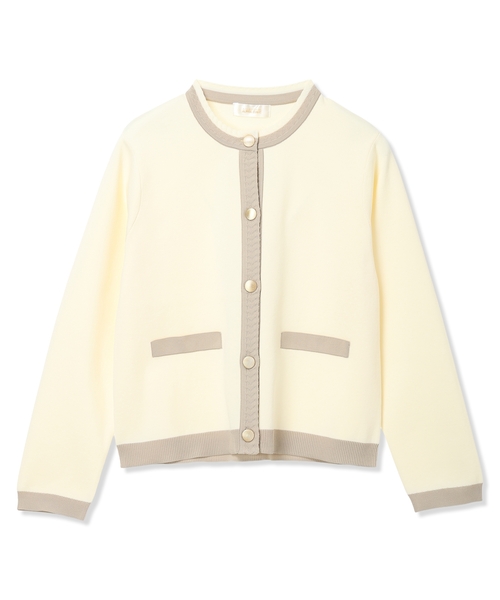 A/C DESIGN BY ALPHA CUBIC（エーシーデザインバイアルファキュービック）の「バイカラーニットカーディガン【洗える】（カーディガン/ボレロ・レディース・ネイビー/オフホワイト・M/L）」の9枚目の写真