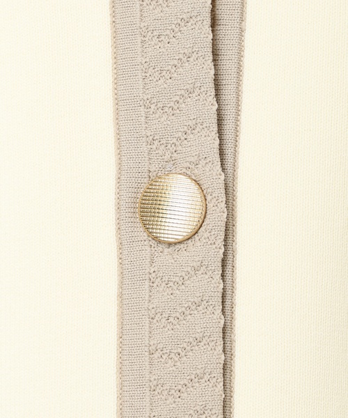 A/C DESIGN BY ALPHA CUBIC（エーシーデザインバイアルファキュービック）の「バイカラーニットカーディガン【洗える】（カーディガン/ボレロ・レディース・ネイビー/オフホワイト・M/L）」の15枚目の写真