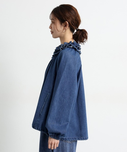 studio CLIP（スタディオクリップ）の「フリルカラー甘織りデニム