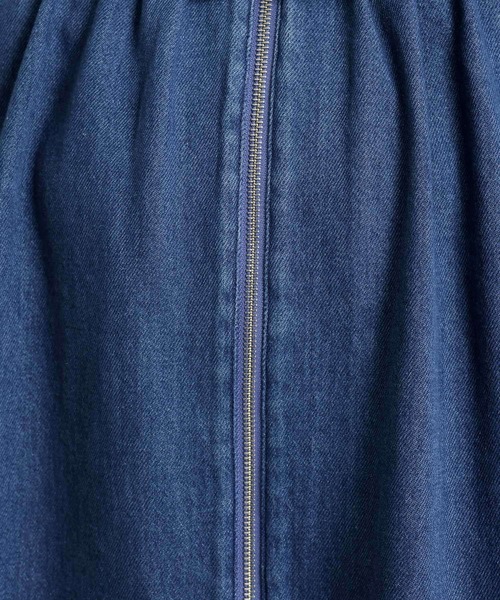 フリルカラー甘織りデニムシャツブルゾン《CLIP denim》（ブルゾン