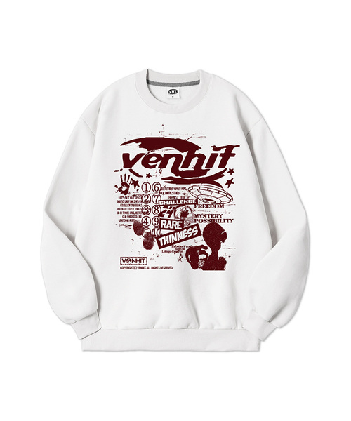VENHIT（ベンヒット）の「コズミック特裏毛スウェット（スウェット・レディース・ホワイト/ブラック/ネイビー・MEDIUM/LARGE/X-LARGE/2XL/4XL/3XL）」の2枚目の写真