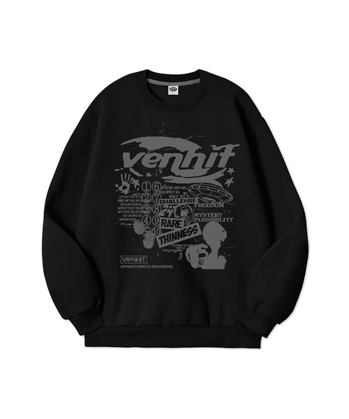 VENHIT（ベンヒット）の「コズミック特裏毛スウェット（スウェット・レディース・ホワイト/ブラック/ネイビー・MEDIUM/LARGE/X-LARGE/2XL/4XL/3XL）」の3枚目の写真