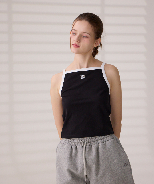 DANGLEDROP(ダングルドロップ)の「DGDP刺繍ロゴスリーブレスブラック(Tシャツ/カットソー・レディース・その他・FREE)」の3枚目の写真