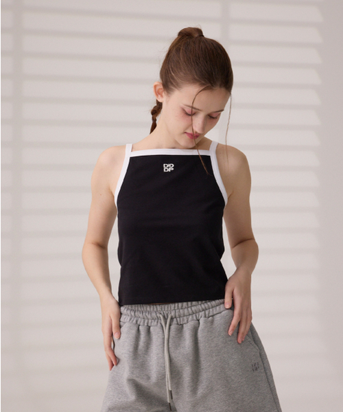 DANGLEDROP(ダングルドロップ)の「DGDP刺繍ロゴスリーブレスブラック(Tシャツ/カットソー・レディース・その他・FREE)」の5枚目の写真