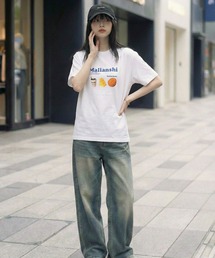 Malinanshi カフェイラストプリントTシャツ