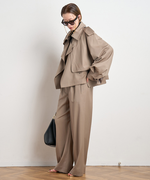 MINITZ（ミニッツ）の「【MINITZ/ミニッツ】別注SHORT TRENCH JACKET（トレンチコート・レディース・ブラウン/ベージュ・FREE）」の7枚目の写真