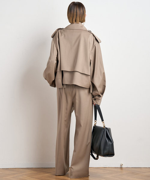 MINITZ（ミニッツ）の「【MINITZ/ミニッツ】別注SHORT TRENCH JACKET（トレンチコート・レディース・ブラウン/ベージュ・FREE）」の8枚目の写真