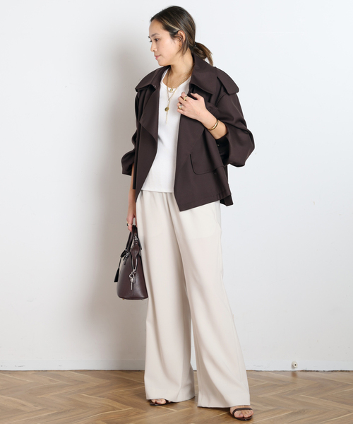 MINITZ（ミニッツ）の「【MINITZ/ミニッツ】別注SHORT TRENCH JACKET（トレンチコート・レディース・ブラウン/ベージュ・FREE）」の9枚目の写真