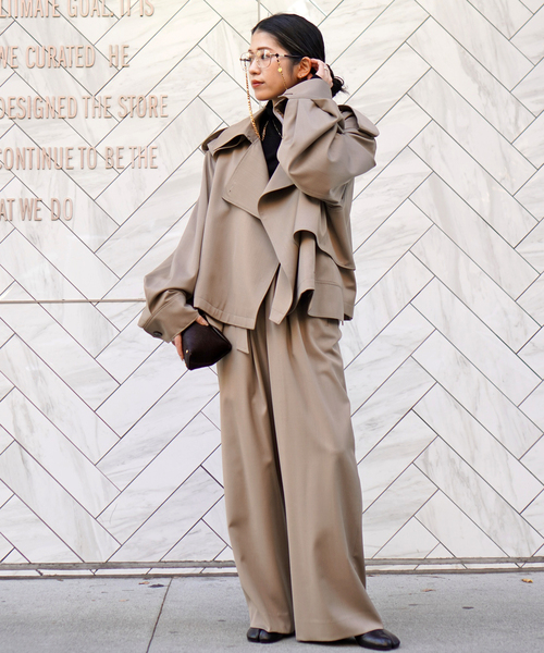 MINITZ（ミニッツ）の「【MINITZ/ミニッツ】別注SHORT TRENCH JACKET（トレンチコート・レディース・ブラウン/ベージュ・FREE）」の17枚目の写真