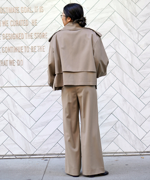 MINITZ（ミニッツ）の「【MINITZ/ミニッツ】別注SHORT TRENCH JACKET（トレンチコート・レディース・ブラウン/ベージュ・FREE）」の19枚目の写真