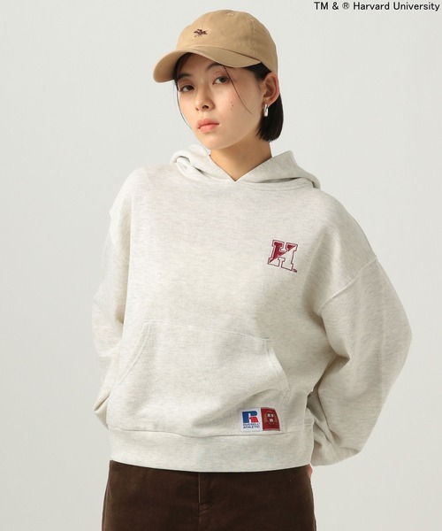 Russell Athletic（ラッセルアスレティック）の「【RUSSELL ATHLETIC (ラッセルアスレティック）】別注カレッジフーディー（スウェット・レディース・オフホワイト/ボルドー・FREE）」の18枚目の写真